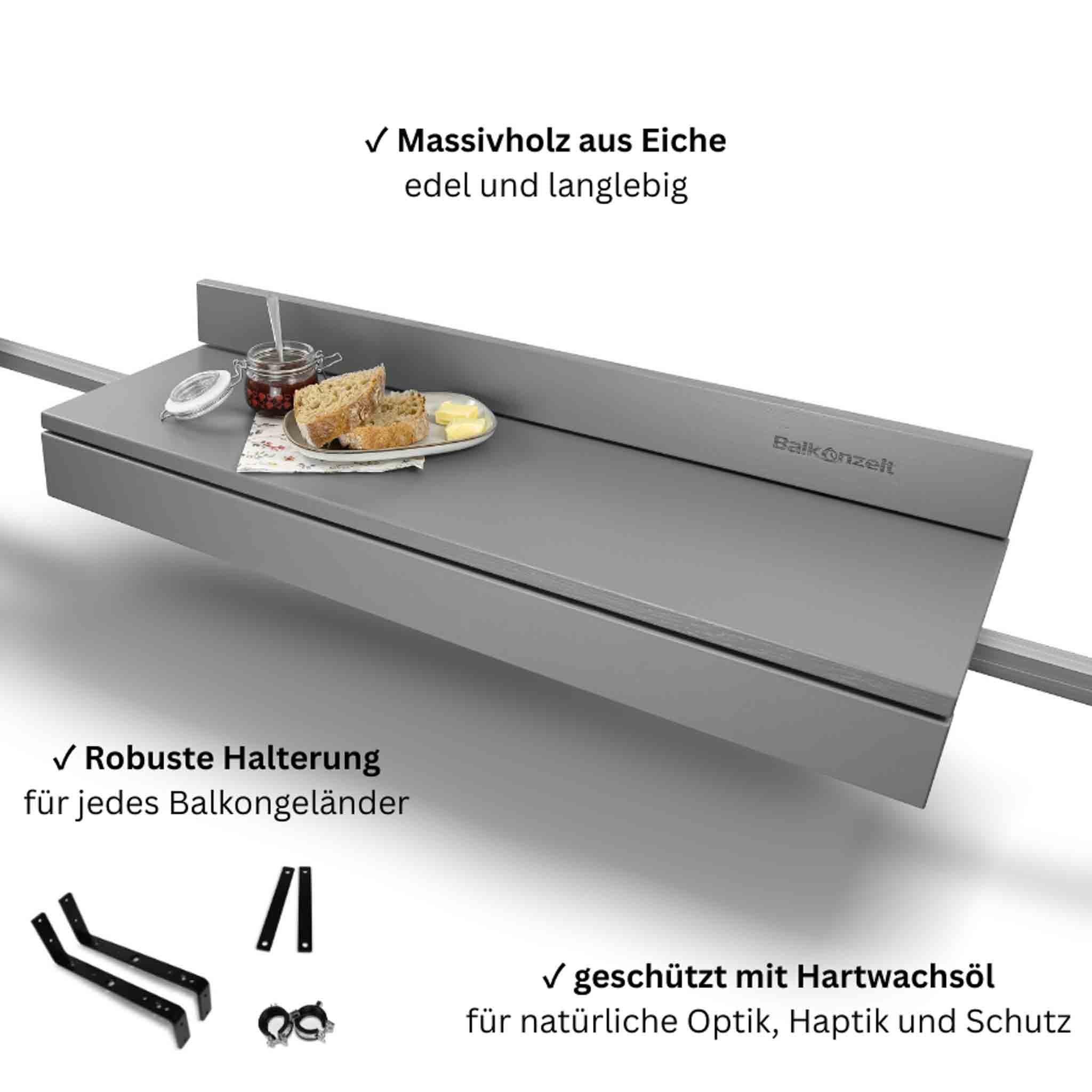 Balkonzeit Bar aus Massivholz 2er Set (inkl. Zubehör)