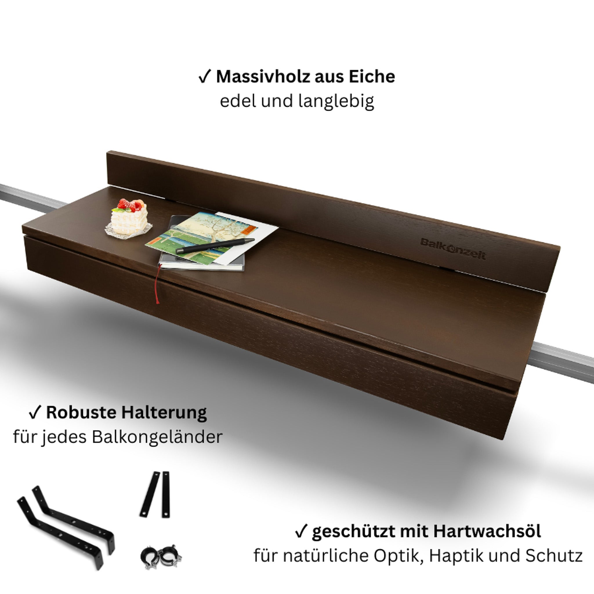 Balkonzeit Bar aus Massivholz 2er Set (inkl. Zubehör)