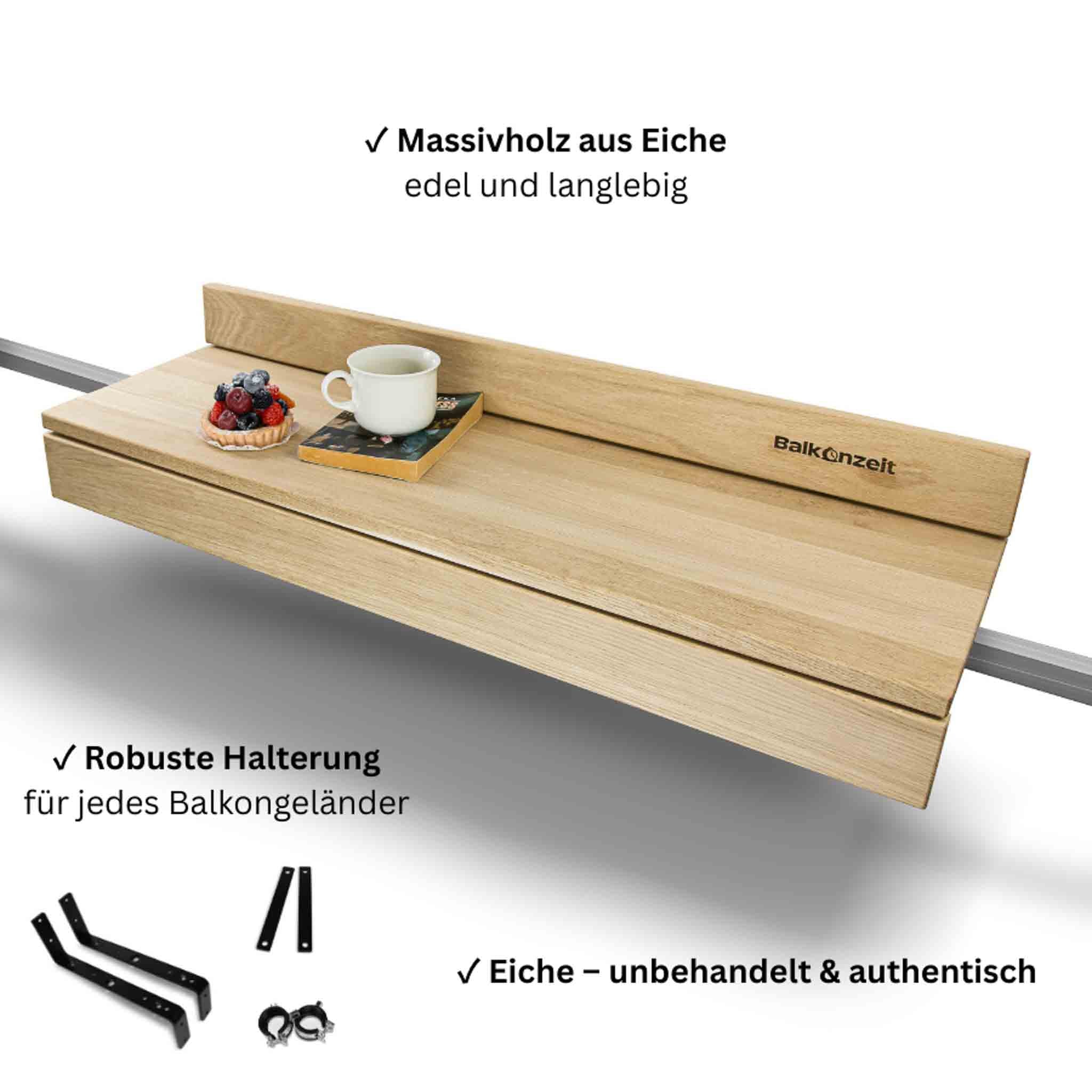 Balkonzeit Bar aus Massivholz 2er Set (inkl. Zubehör)