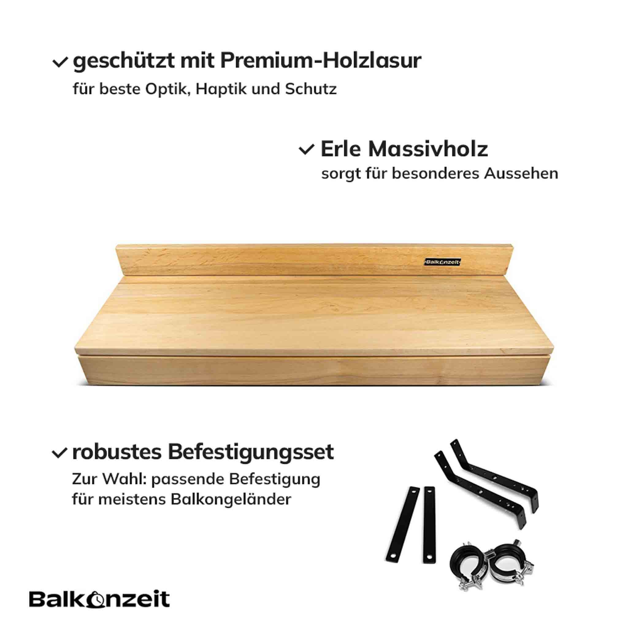 Balkonzeit Bar aus Massivholz 2er Set (inkl. Zubehör)