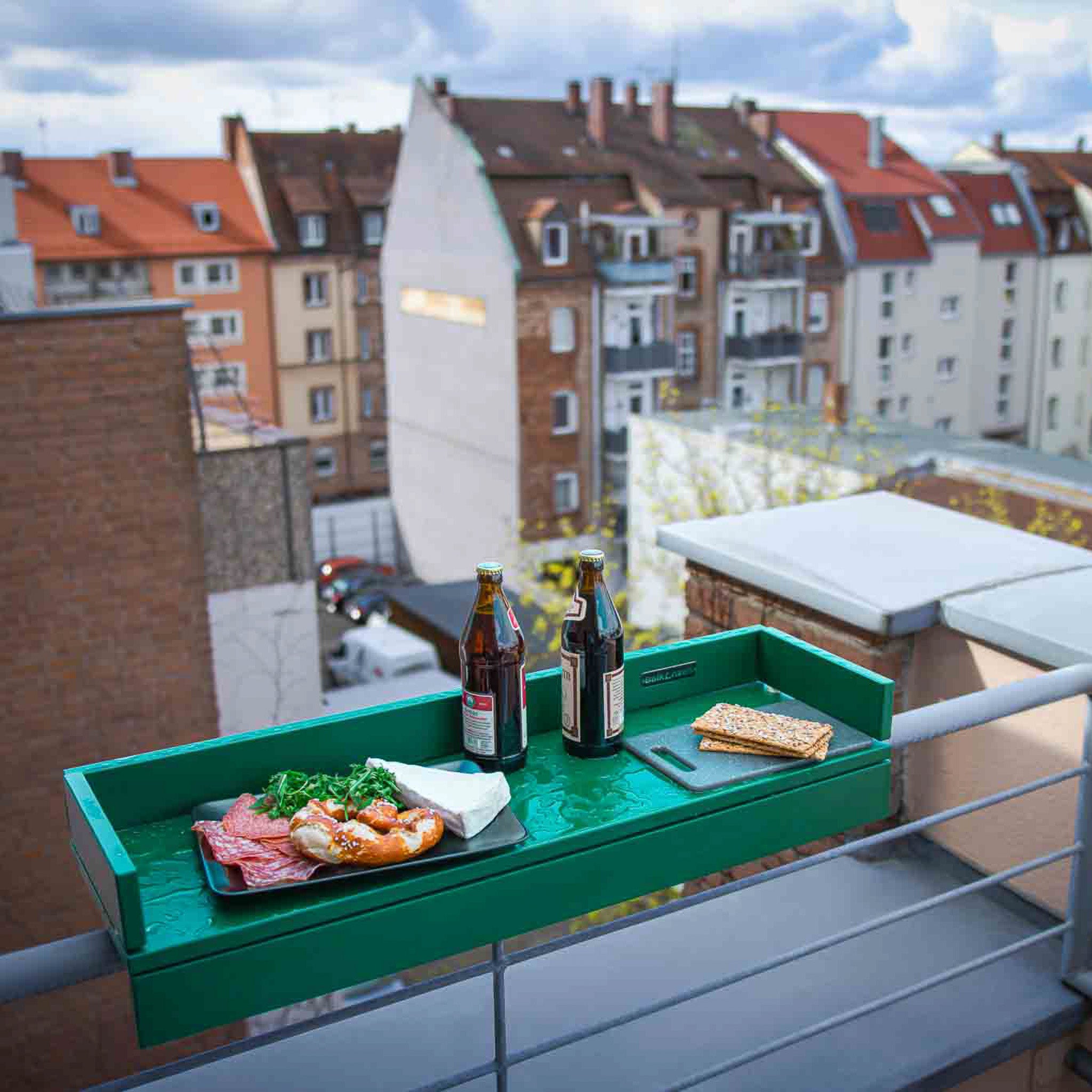 Balkonzeit Bar aus Massivholz 2er Set (inkl. Zubehör)